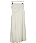 Babyboo White Ruched Asymmetric Hem Maxi Skirt White, size UK S — front