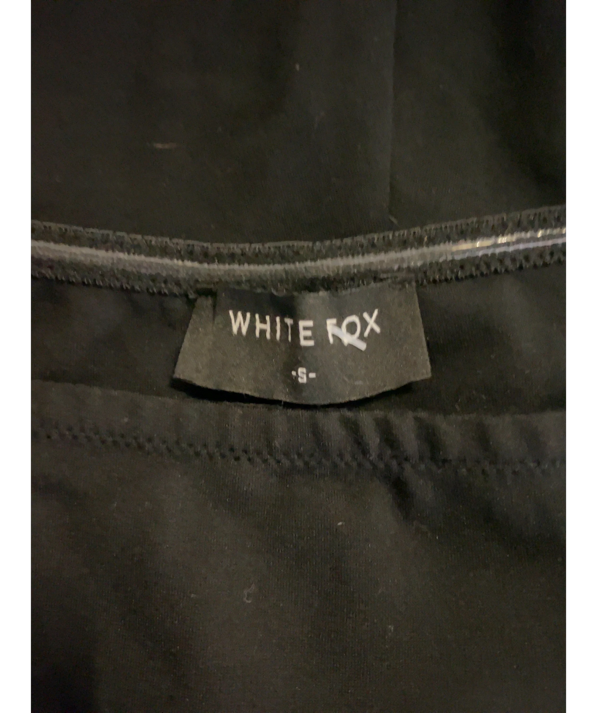 WHITE FOX Black Colour, size UK S — care label