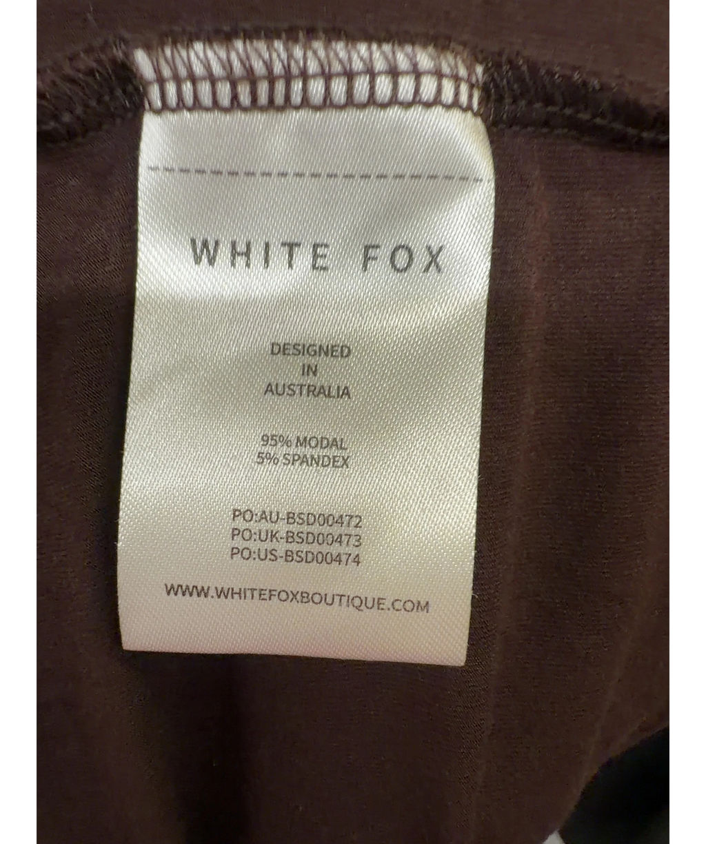 WHITE FOX Brown She's Got That Look Halter Neck Maxi Dress, size UK XS — label