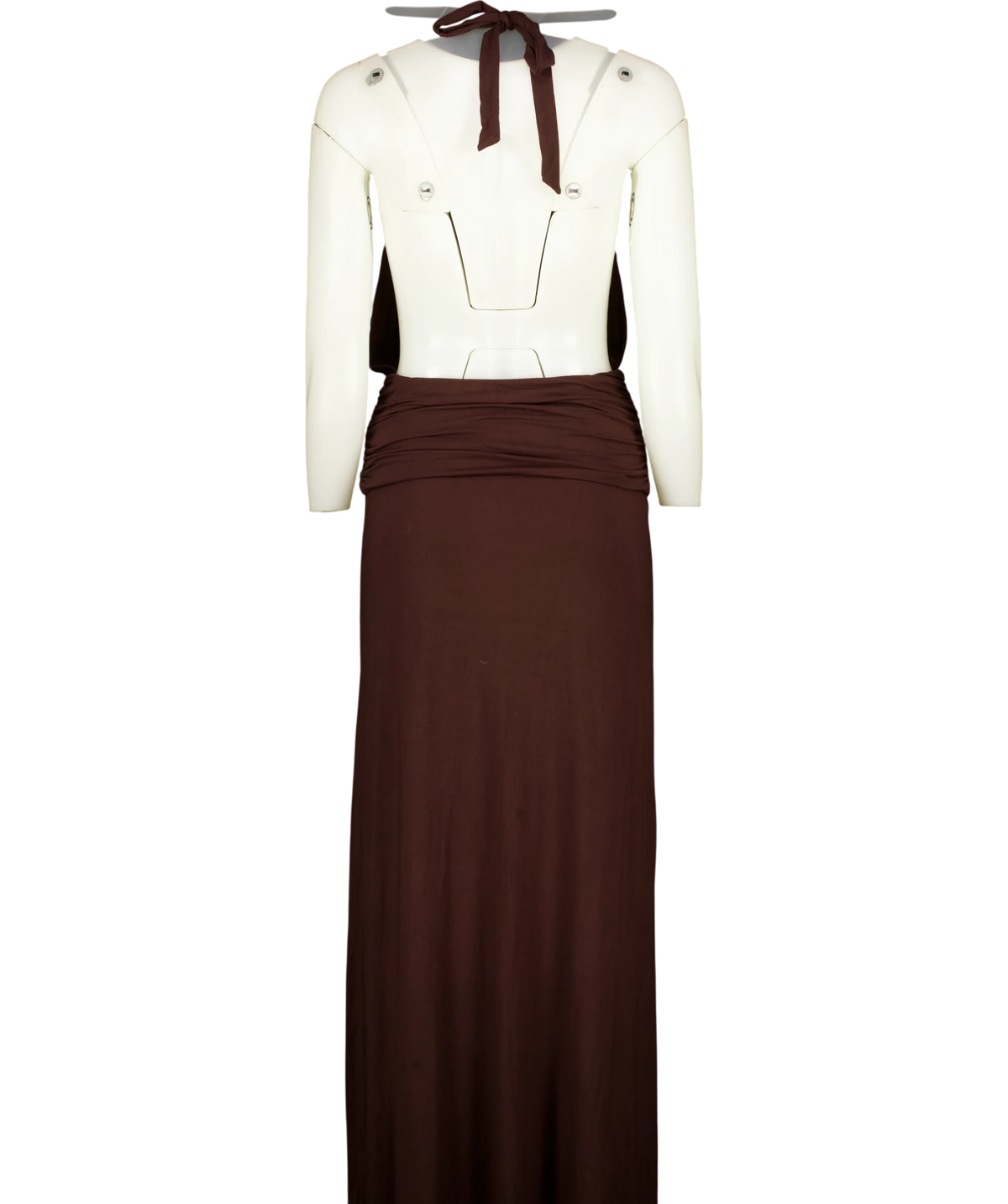 WHITE FOX Brown She's Got That Look Halter Neck Maxi Dress, size UK XS — back