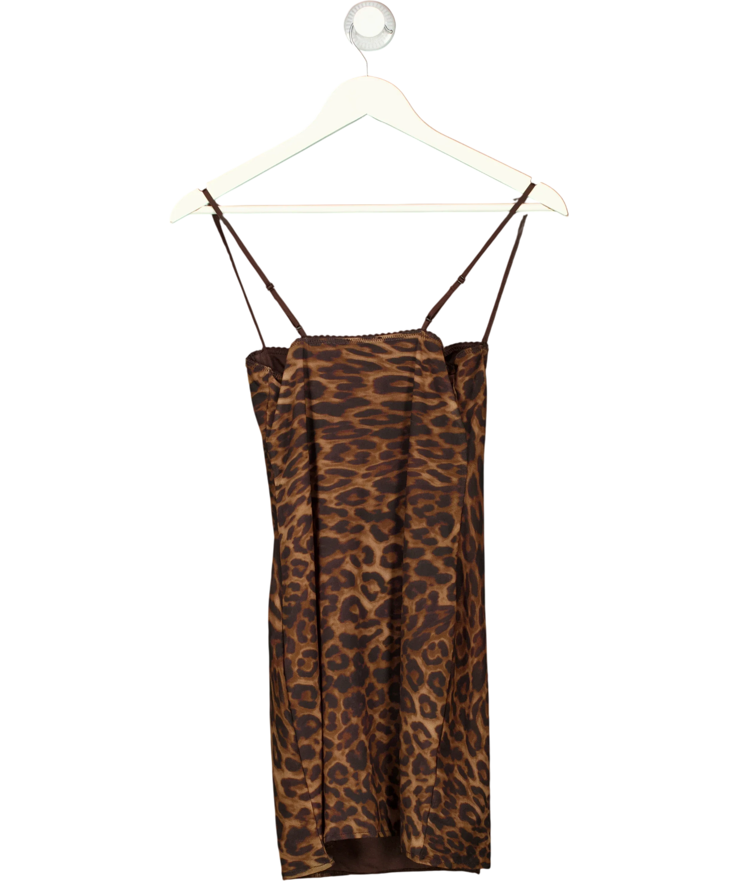 ZARA Brown Animal Print Corsetry-Inspired Tulle Dress, size UK S — back