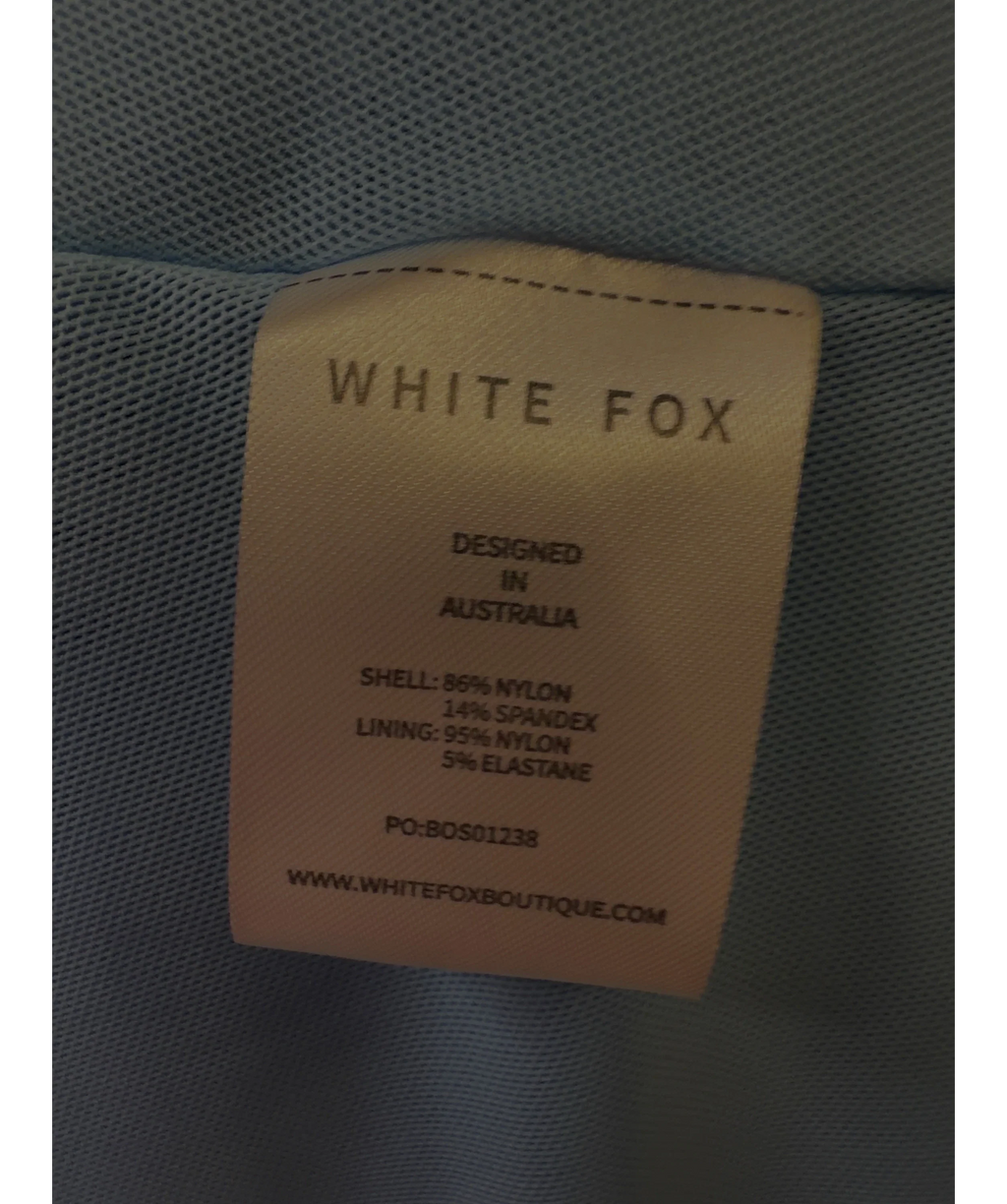 WHITE FOX Blue halter maxi dress, size UK XS — label
