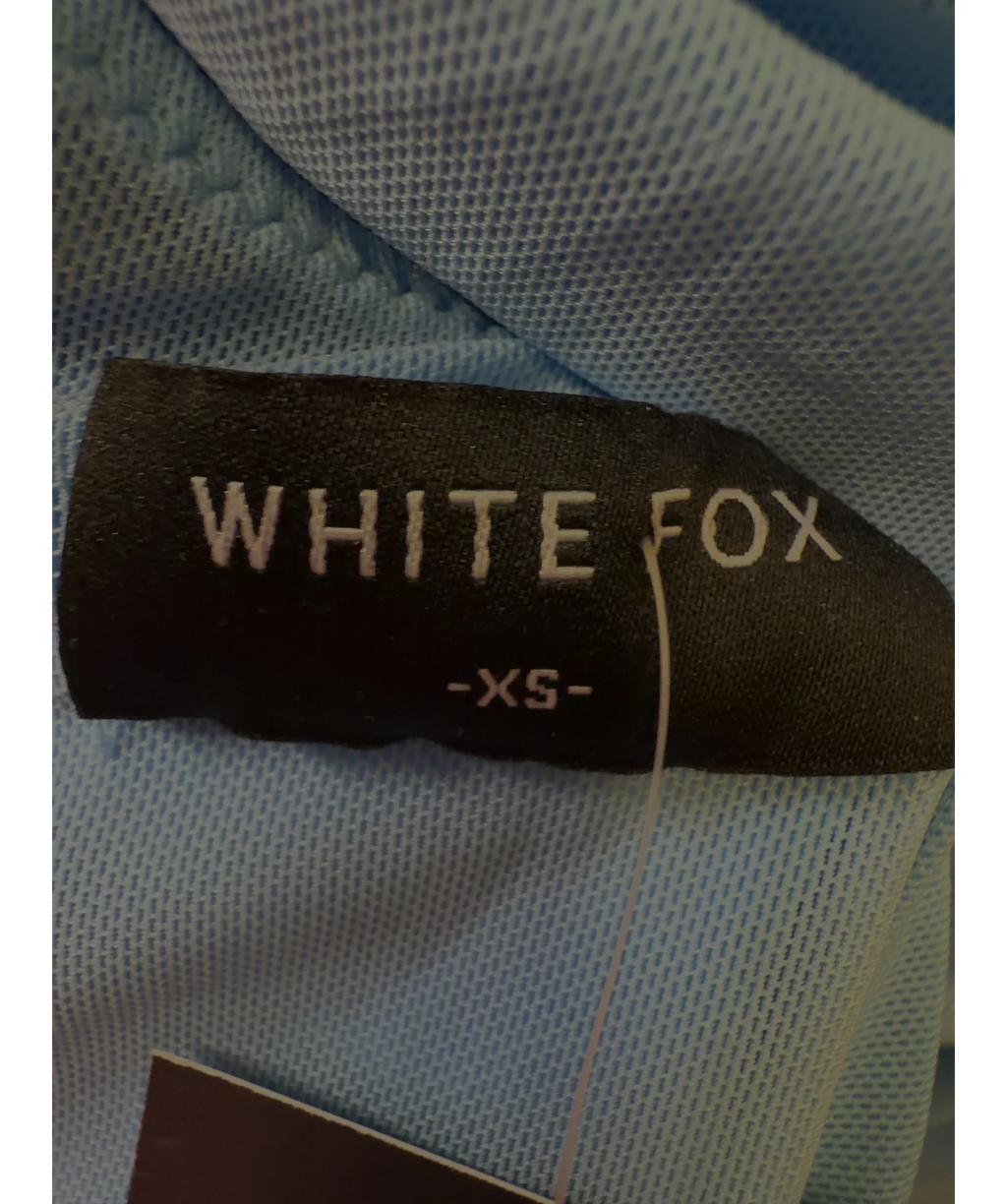 WHITE FOX Blue halter maxi dress, size UK XS — care label