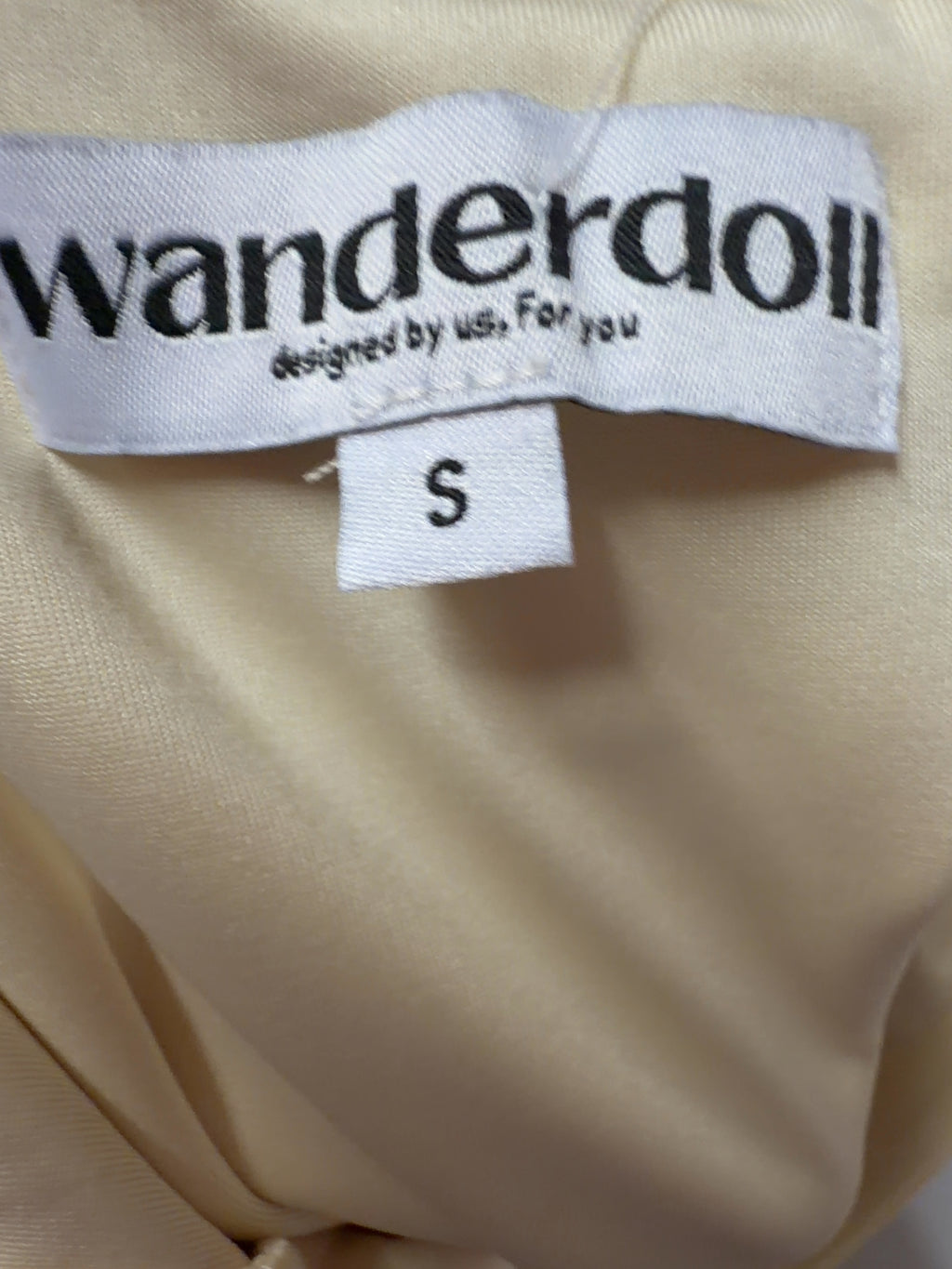WANDERDOLL Cream Bonita Bandeau Maxi Dress Bloom Print, size UK S — care label