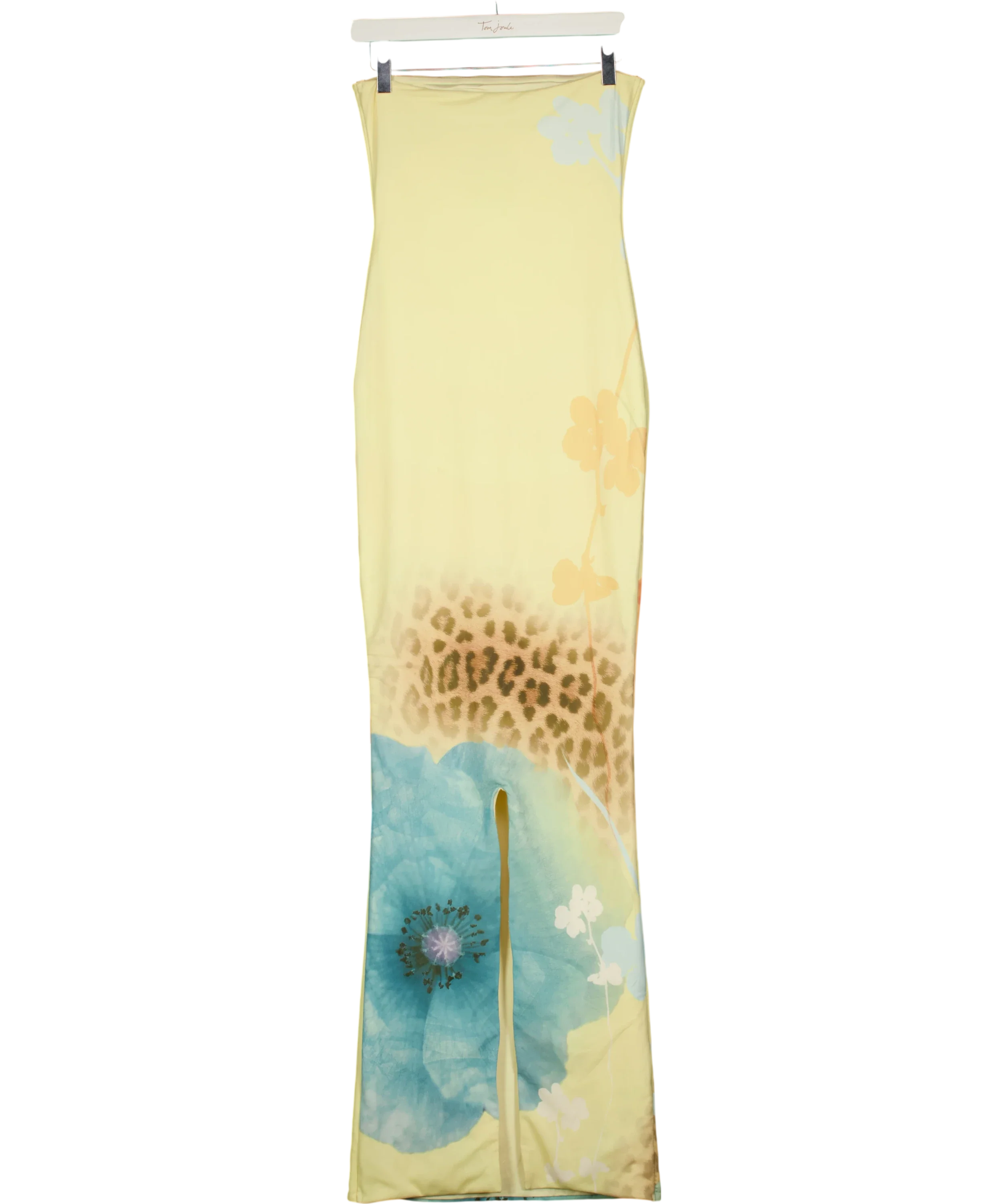 WANDERDOLL Cream Bonita Bandeau Maxi Dress Bloom Print, size UK S — back