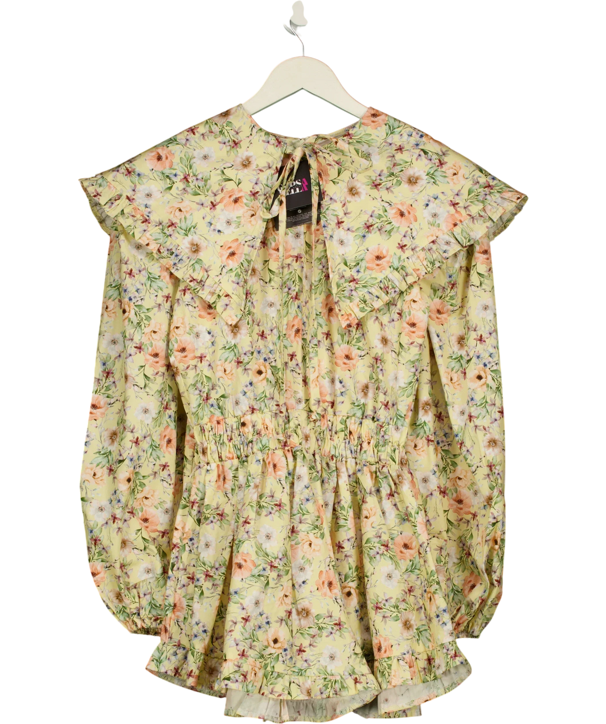 Gypsabella Yellow Penelope Yellow Floral Large Collar Playsuit — front