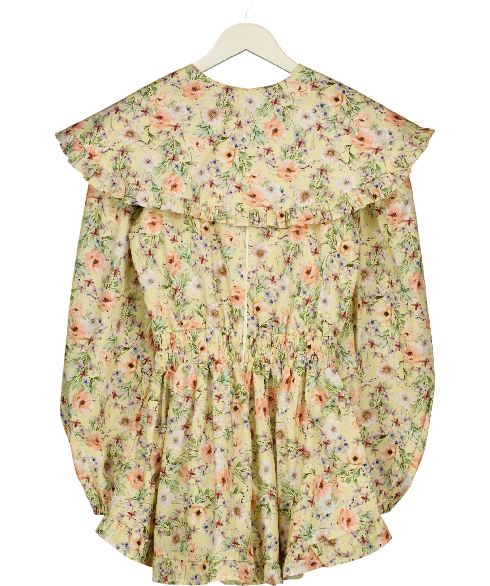 Gypsabella Yellow Penelope Yellow Floral Large Collar Playsuit — back