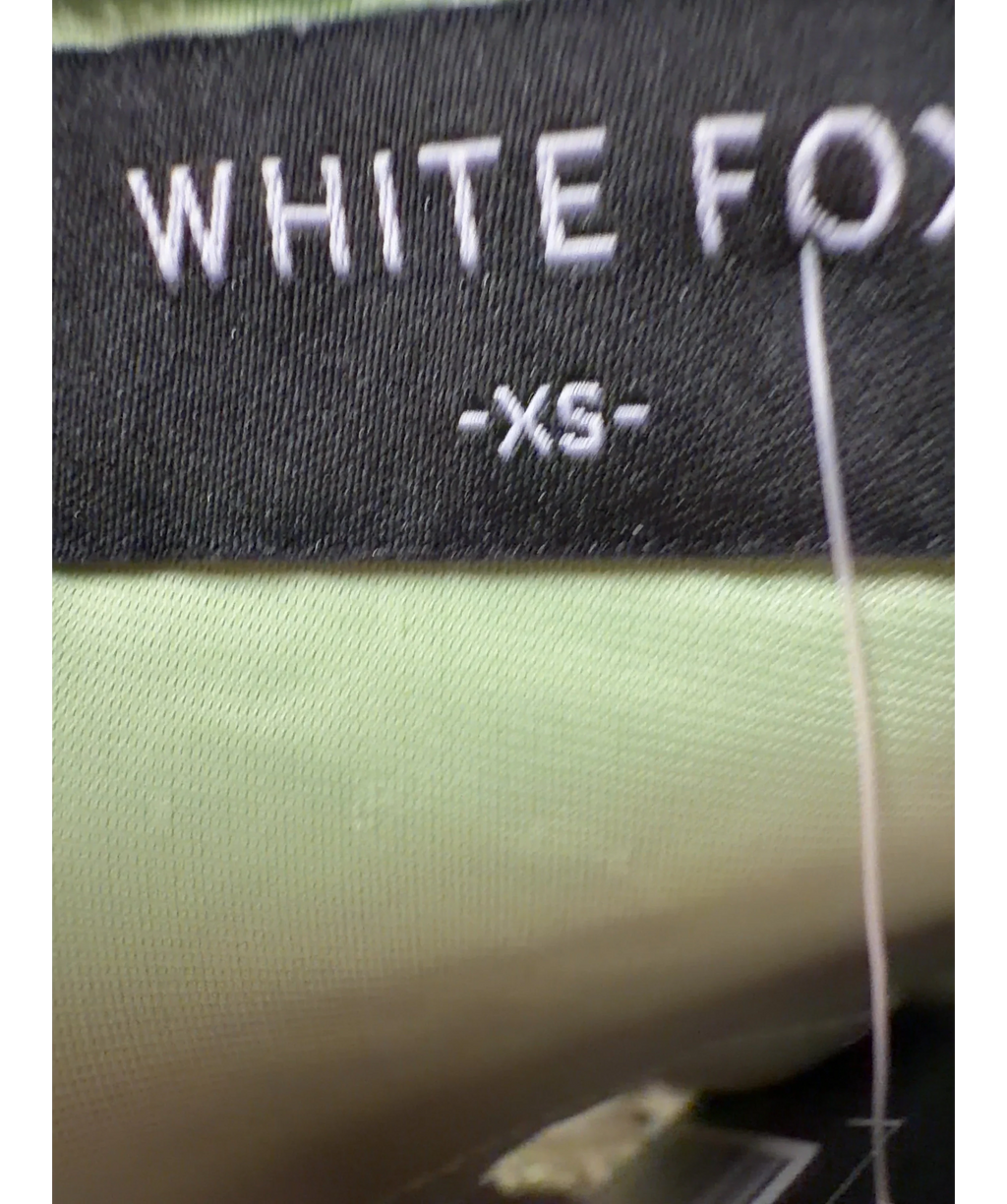 WHITE FOX The Rosy Drop Fringe Mini Dress Apple Green UK XS — Size