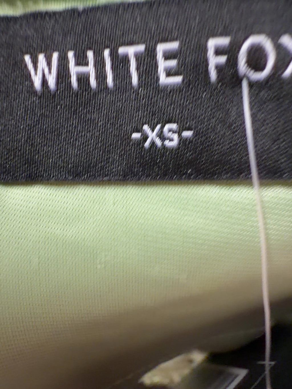 WHITE FOX Green The Rosy Drop Fringe Mini Dress Apple green, size UK XS — care label