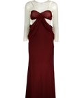 Jaded London Red Draped Vida Burgundy red Cut Out Maxi Dress, size UK 6 — front