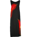WHITE FOX Black Anthurium Print Cowl Neck Maxi Dress Black, size UK XS — front