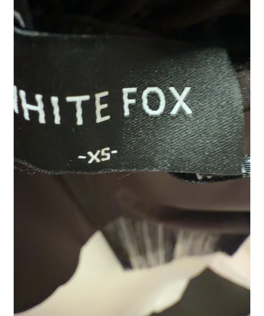 WHITE FOX Man I Need Strapless Fringe Mini Dress Chocolate Brown UK XS — Size