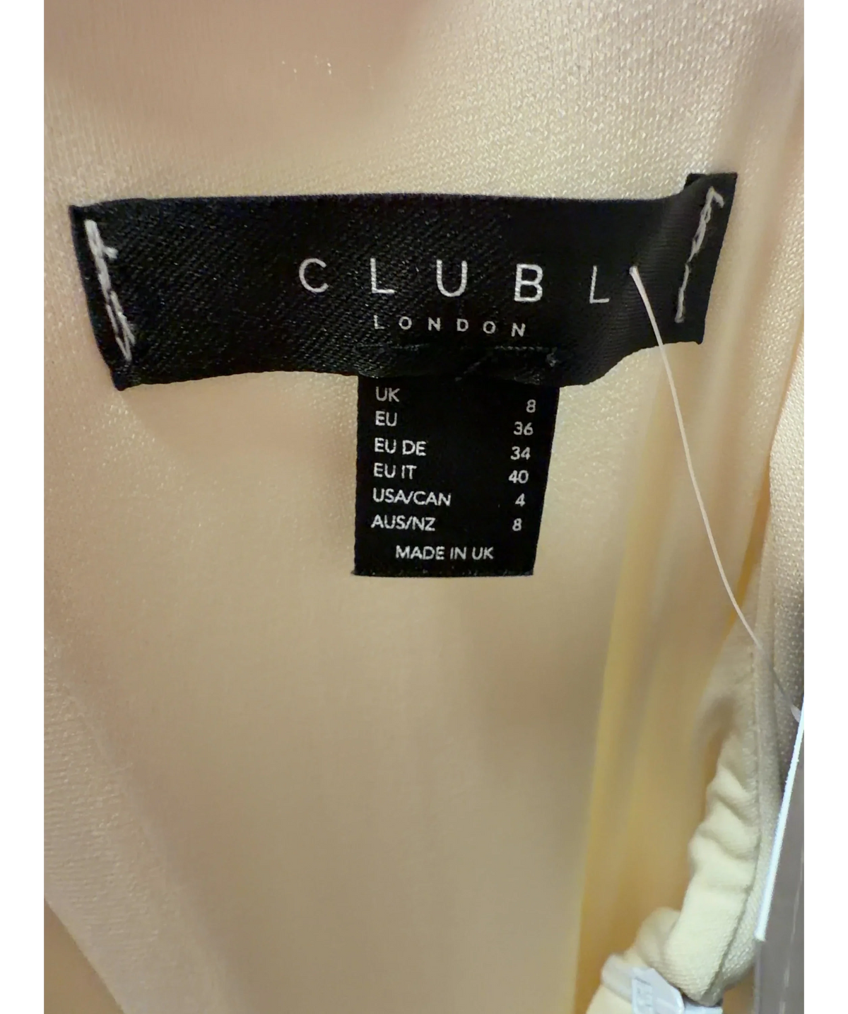 Club L Cream Asymmetric One Shoulder Jumpsuit UK 8 — Materials