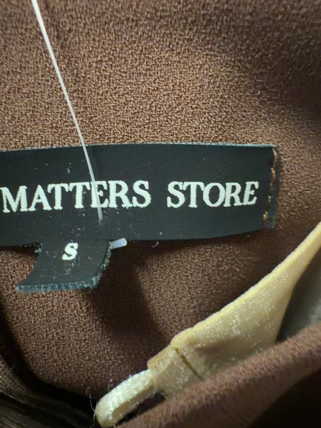 Matters Store Brown Monaco Brown Strapless Maxi Dress, size UK S — label