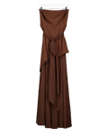 Matters Store Brown Monaco Brown Strapless Maxi Dress, size UK S — front