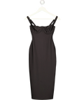 SKIMS Black Body Halter Midi Dress Onyx Black, size UK S — front