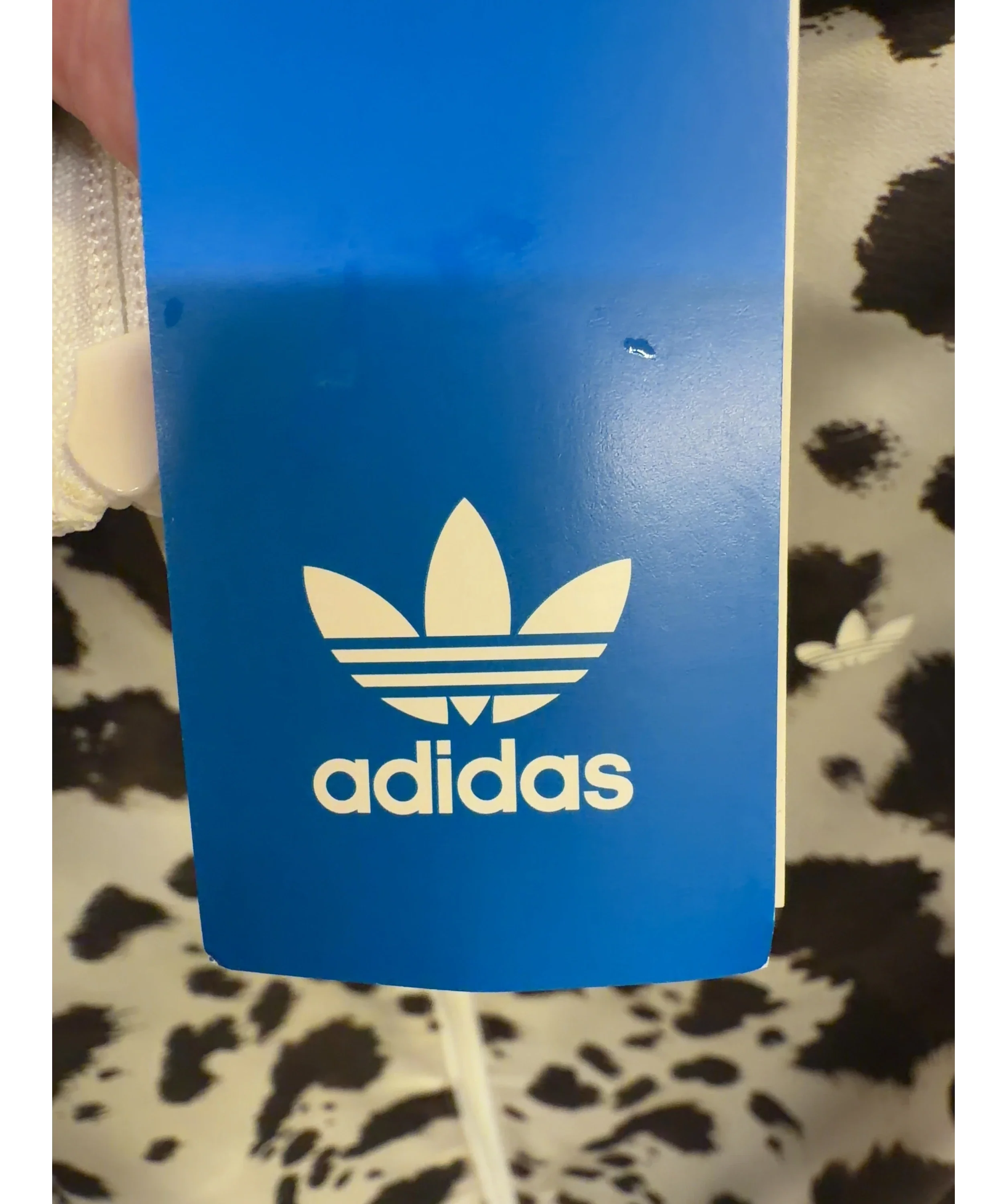 adidas Cream Cow Print Satin Tracksuit Set CREAM / Brown, size UK S — detail
