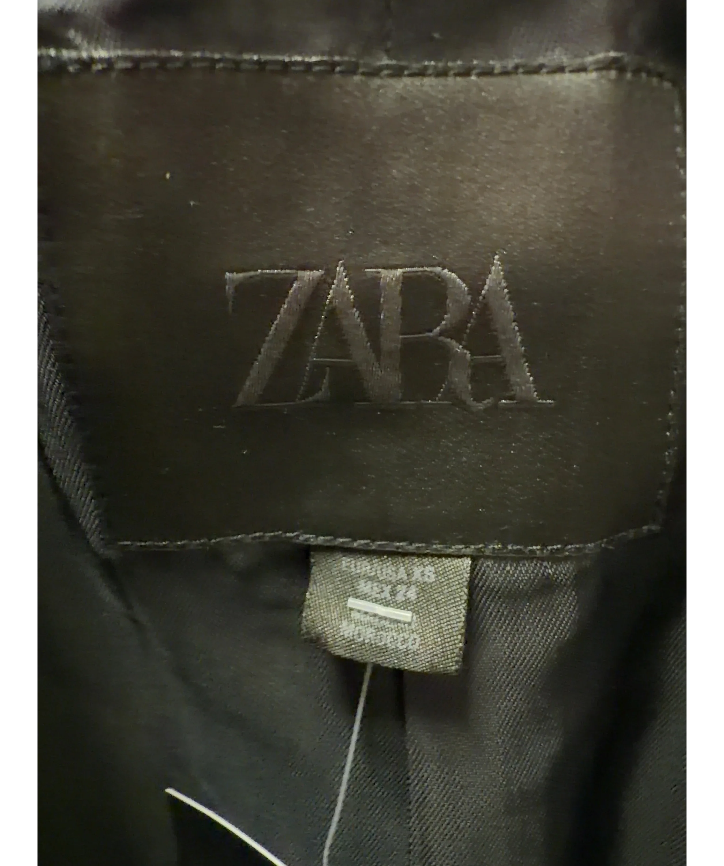 ZARA Blue Collection Striped Linen Blend Jacket & Trousers Set Navy Blue, size UK XS — detail