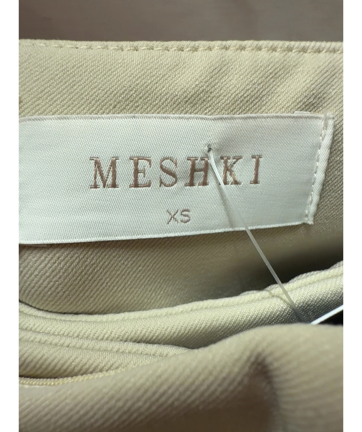 Meshki Beige Cream Strapless Top (XXS) And Wide Leg Trousers Suit Set UK UK XXS/XS — Size