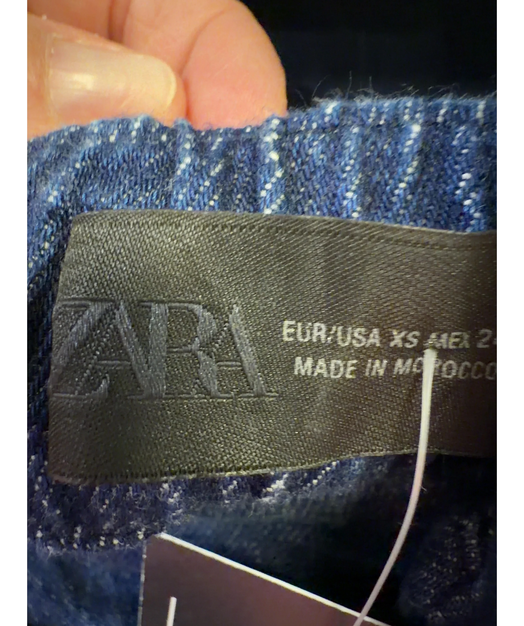ZARA Blue Colour, size UK XS — fabric detail