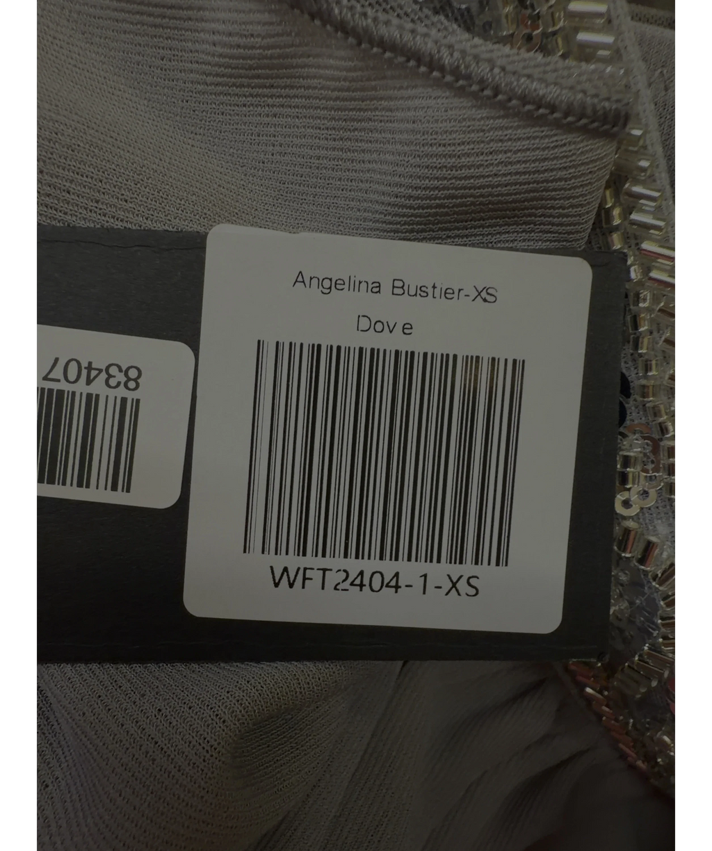 WHITE FOX Grey Angelina Bustier, size UK XS — care label
