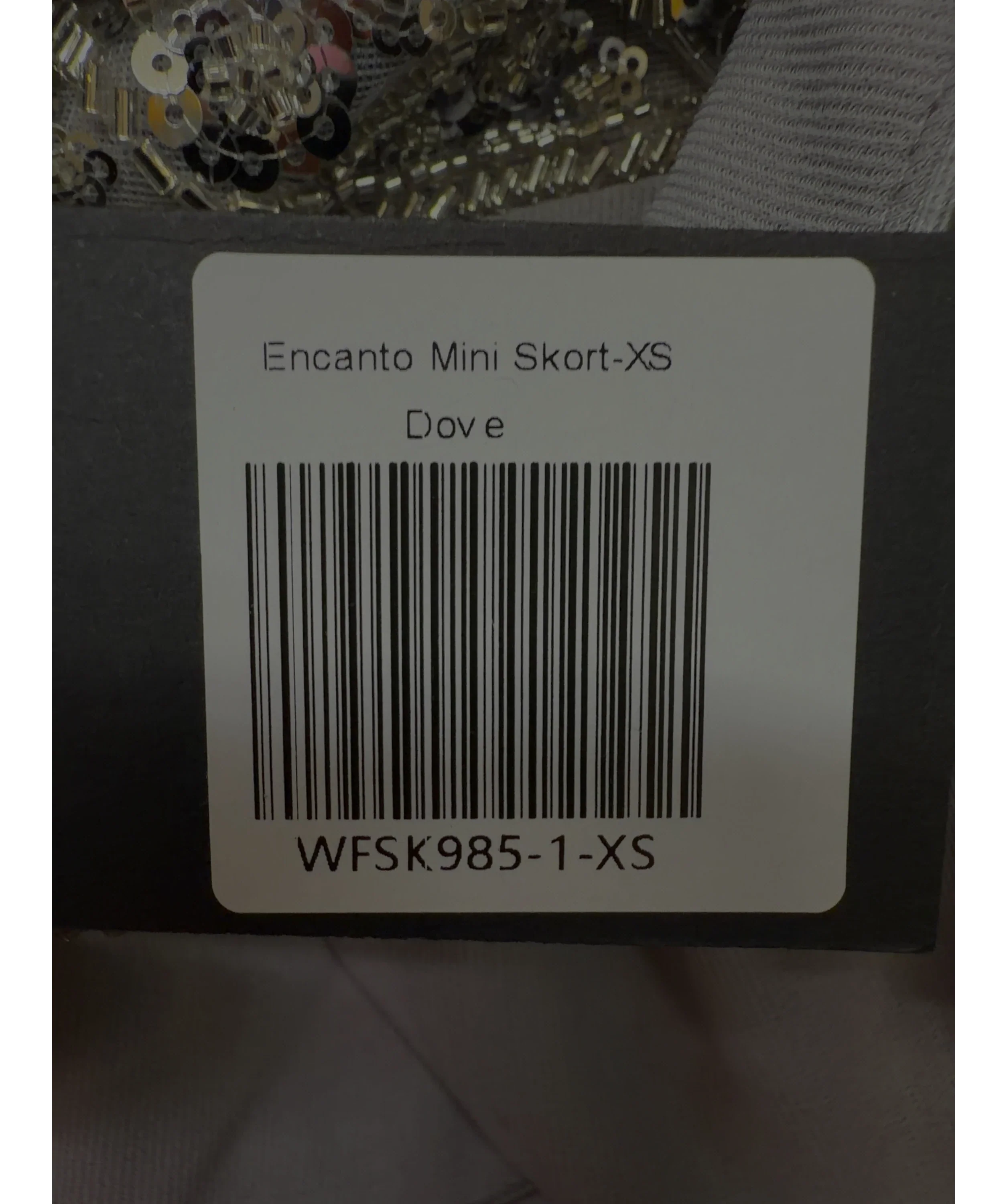 WHITE FOX Grey Angelina Bustier, size UK XS — fabric detail