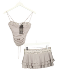 WHITE FOX Grey Angelina Bustier, size UK XS — front
