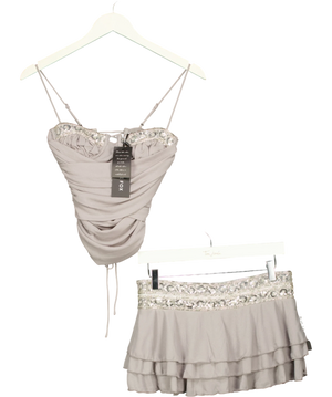 White Fox Angelina Bustier Grey & Encanto mini skort set Uk XS