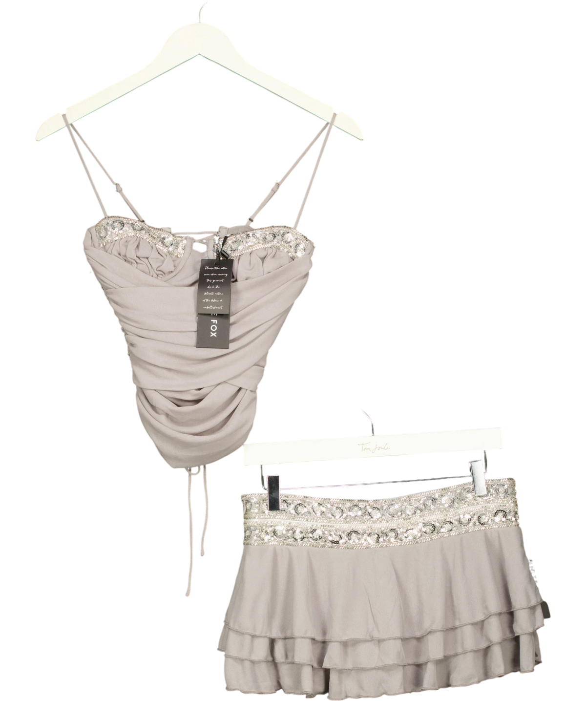 WHITE FOX Grey Angelina Bustier, size UK XS — front