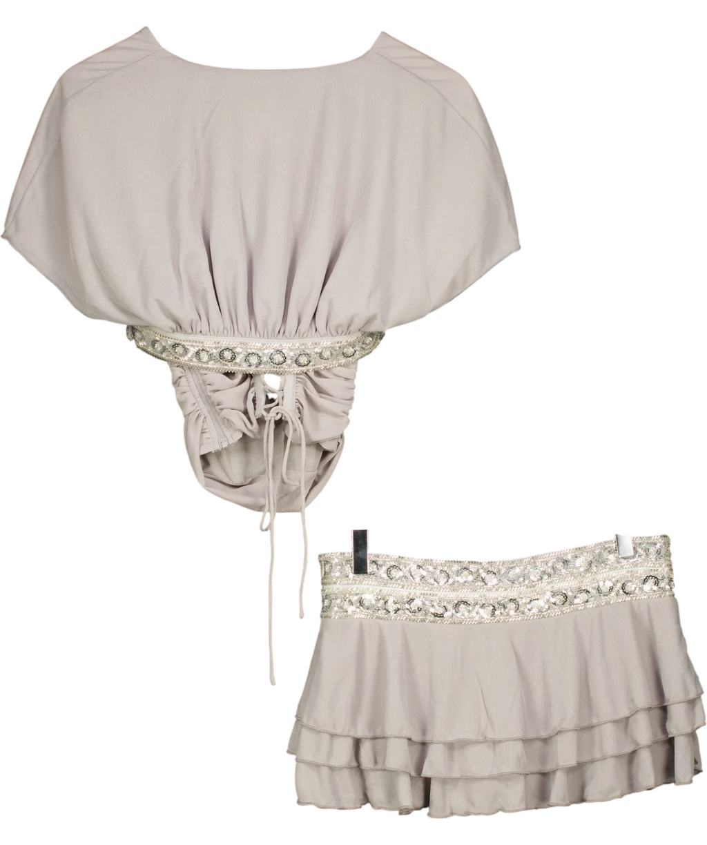 WHITE FOX Grey Angelina Bustier, size UK XS — back