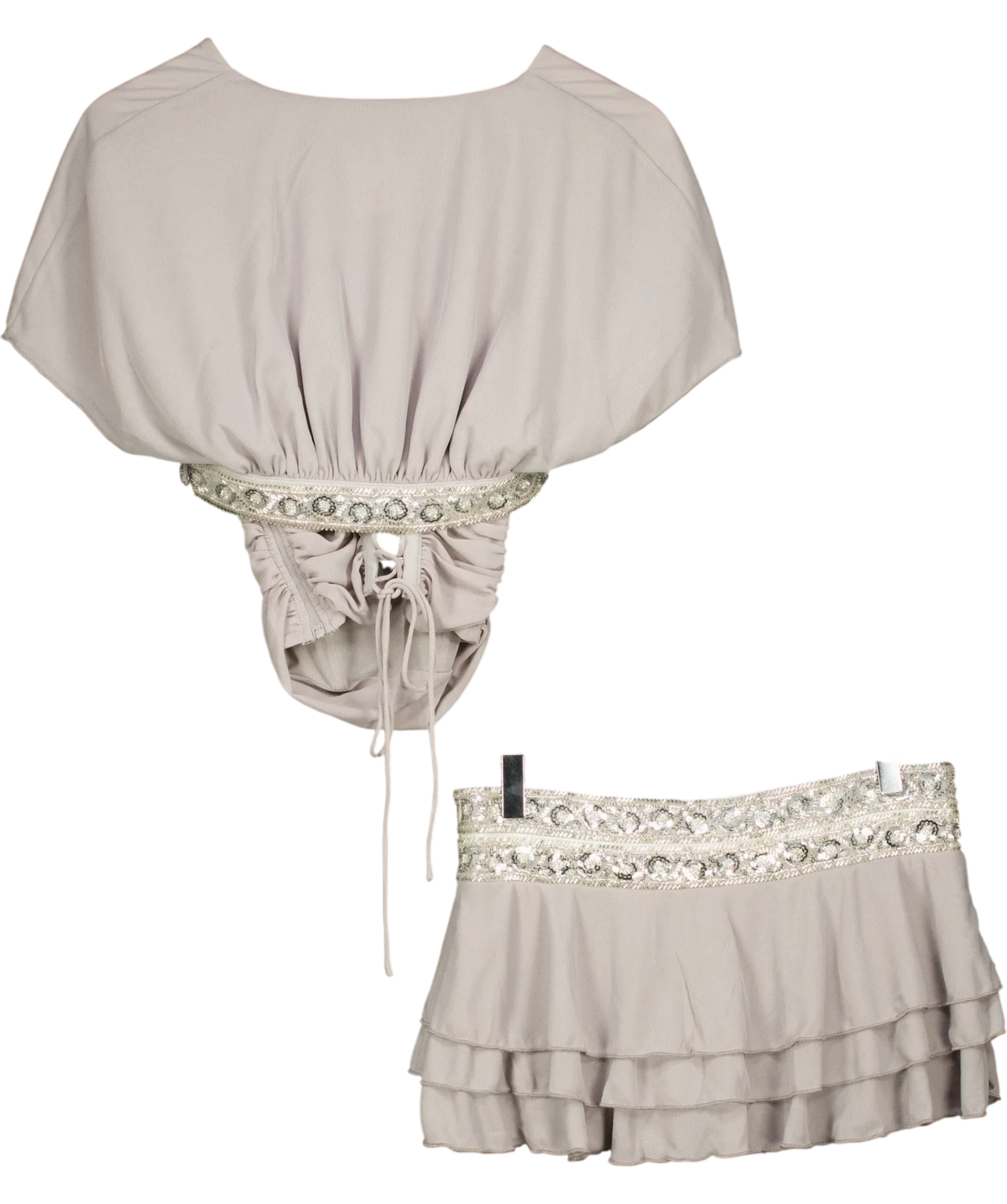 WHITE FOX Grey Angelina Bustier, size UK XS — back