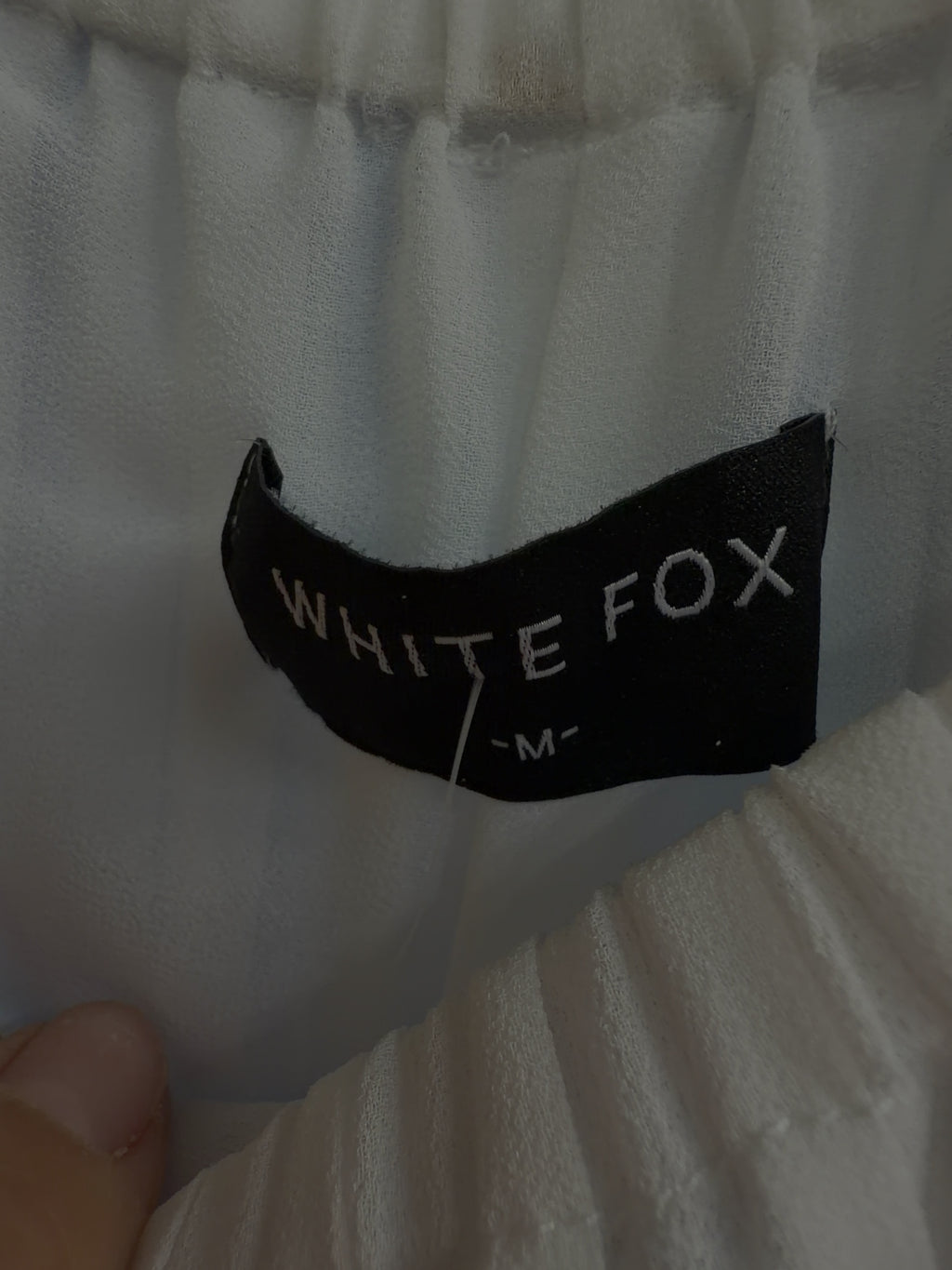 WHITE FOX White Colour, size UK M — fabric detail