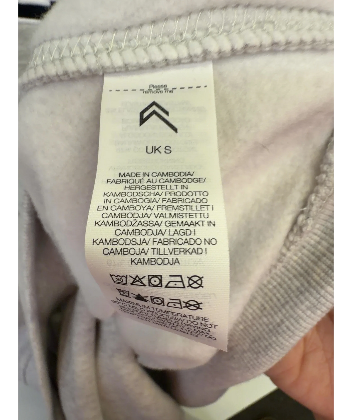 Oner Active Grey Foundations Oversized Oner Girlfriend tracksuit, size UK S — care label