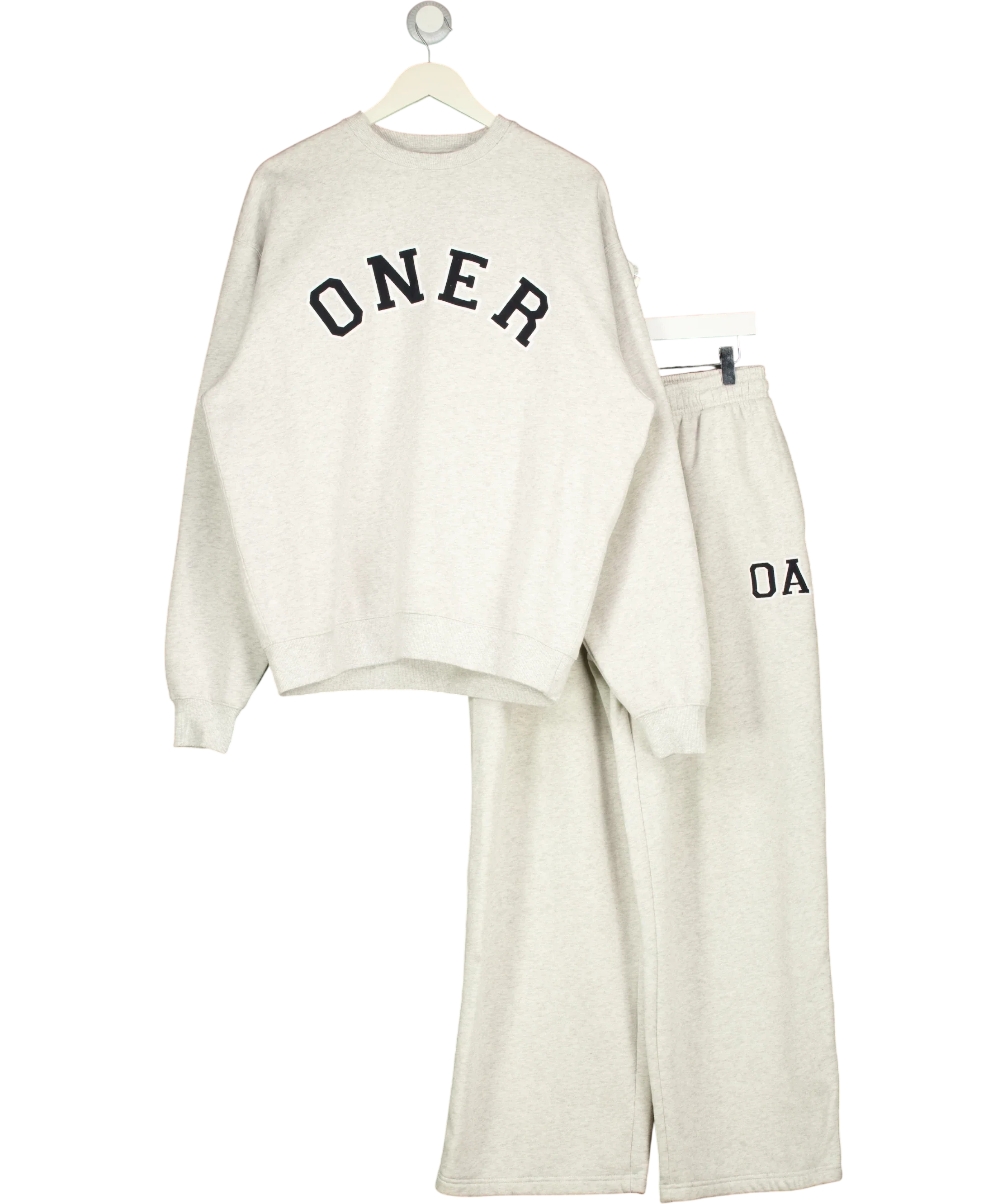 Oner Active Grey Foundations Oversized Oner Girlfriend tracksuit, size UK S — front