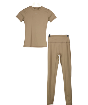 The Couture Club Activewear 2-Piece Tee & Leggings Set Taupe