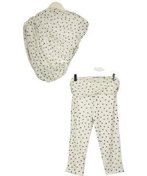 Etoile Luxe Ophelia Drape Top Capri Pants White Black UK XS/S