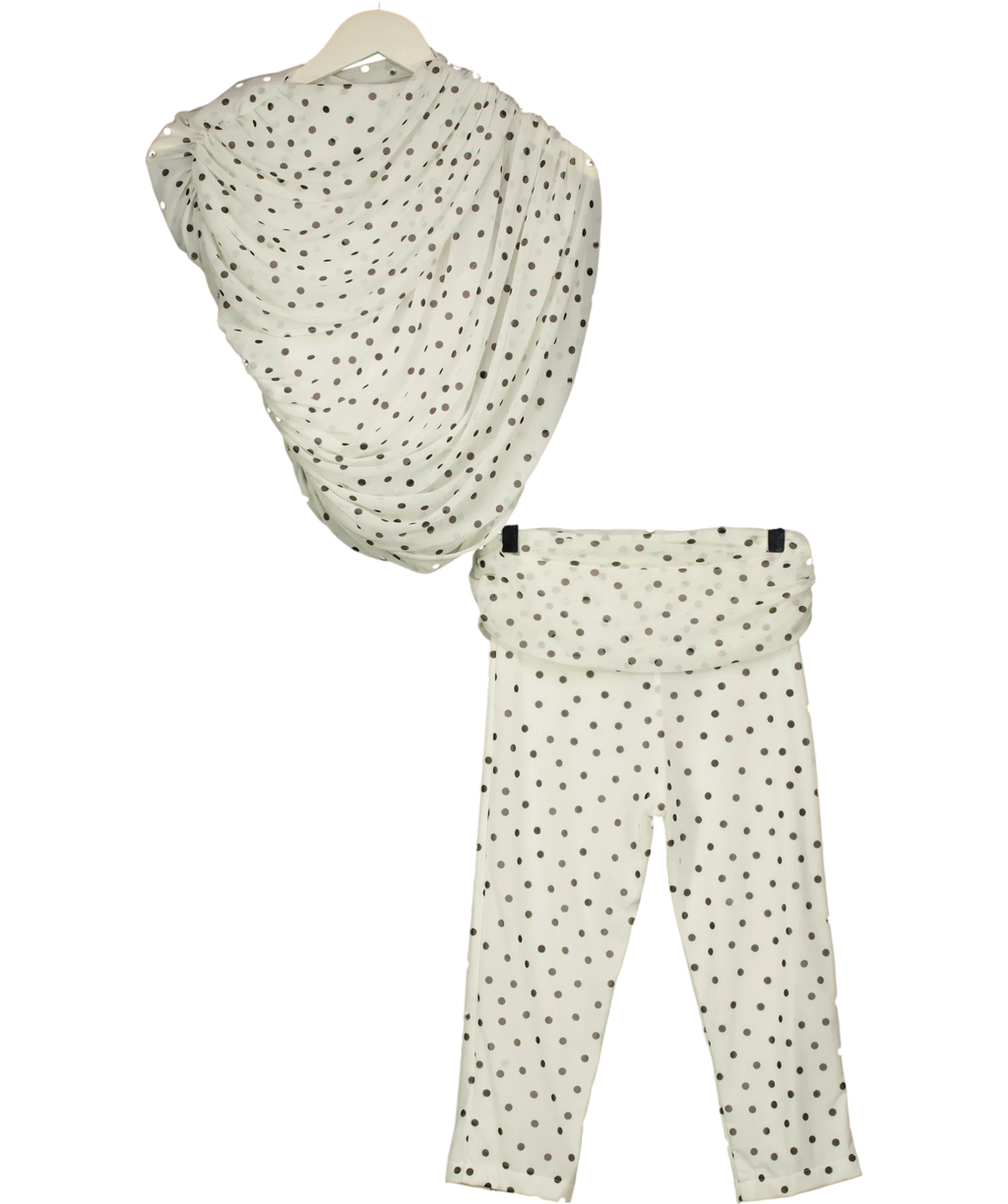 Etoile Luxe White Ophelia Drape Top / Capri Pants, size UK XS/S — back