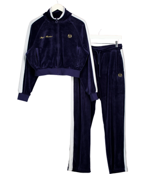 Sergio Tacchini Miss Carlotta Velour Tracksuit Set Navy BLUE