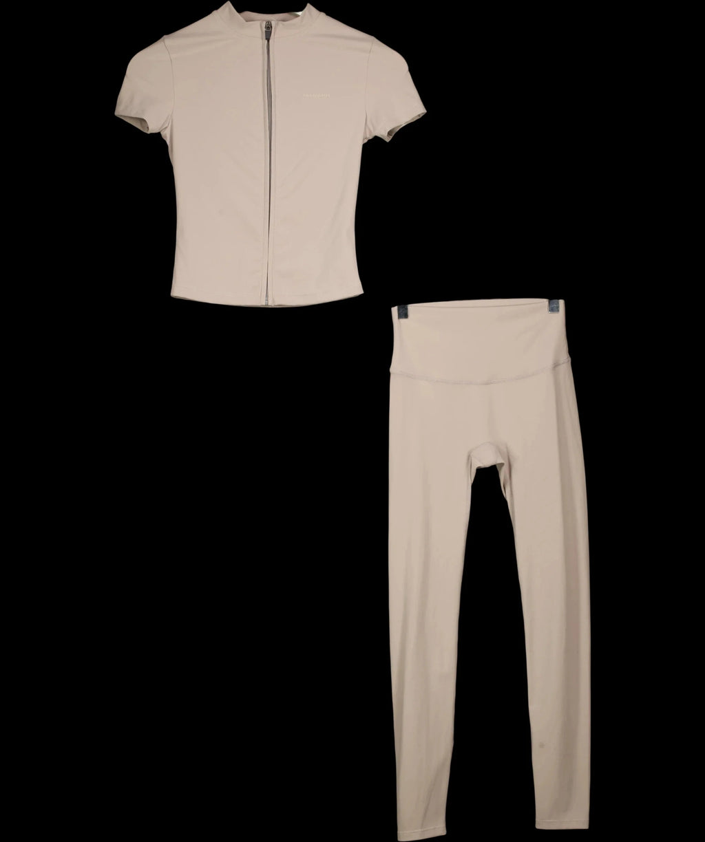 NKD Apparel Beige Beige  Butterbase Zip Up Top and Leggings 2-Piece Co-ord Set, size UK S — care label