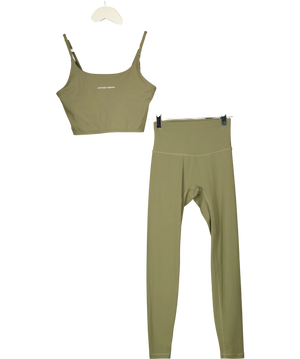 Another Version Cami Top & High-waisted Leggings Set Olive Green UK S