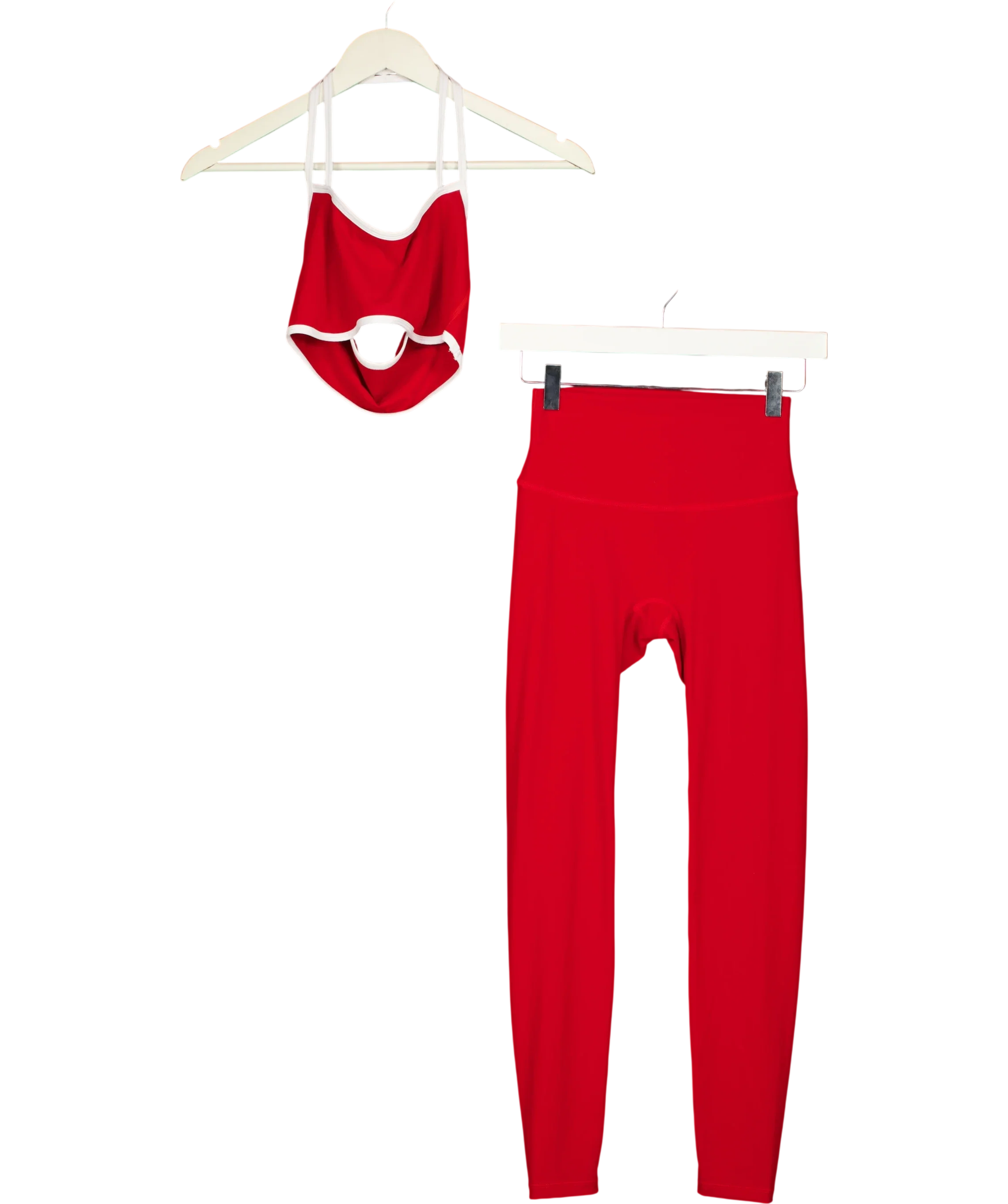 NKD Apparel Red Contrast Halter Tie Top & Leggings Set True Red, size UK S — front