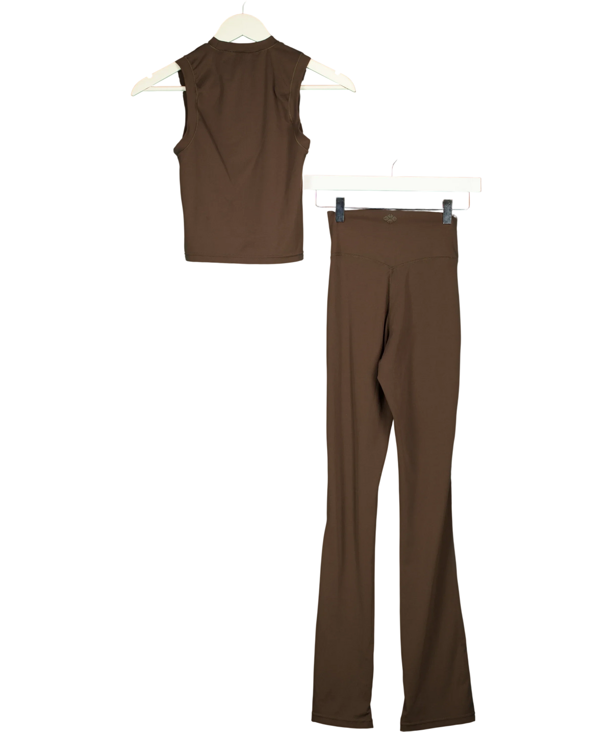 The Couture Club Brown ACTIVE Vest & Flared Legging Set Brown, size UK 8 — back