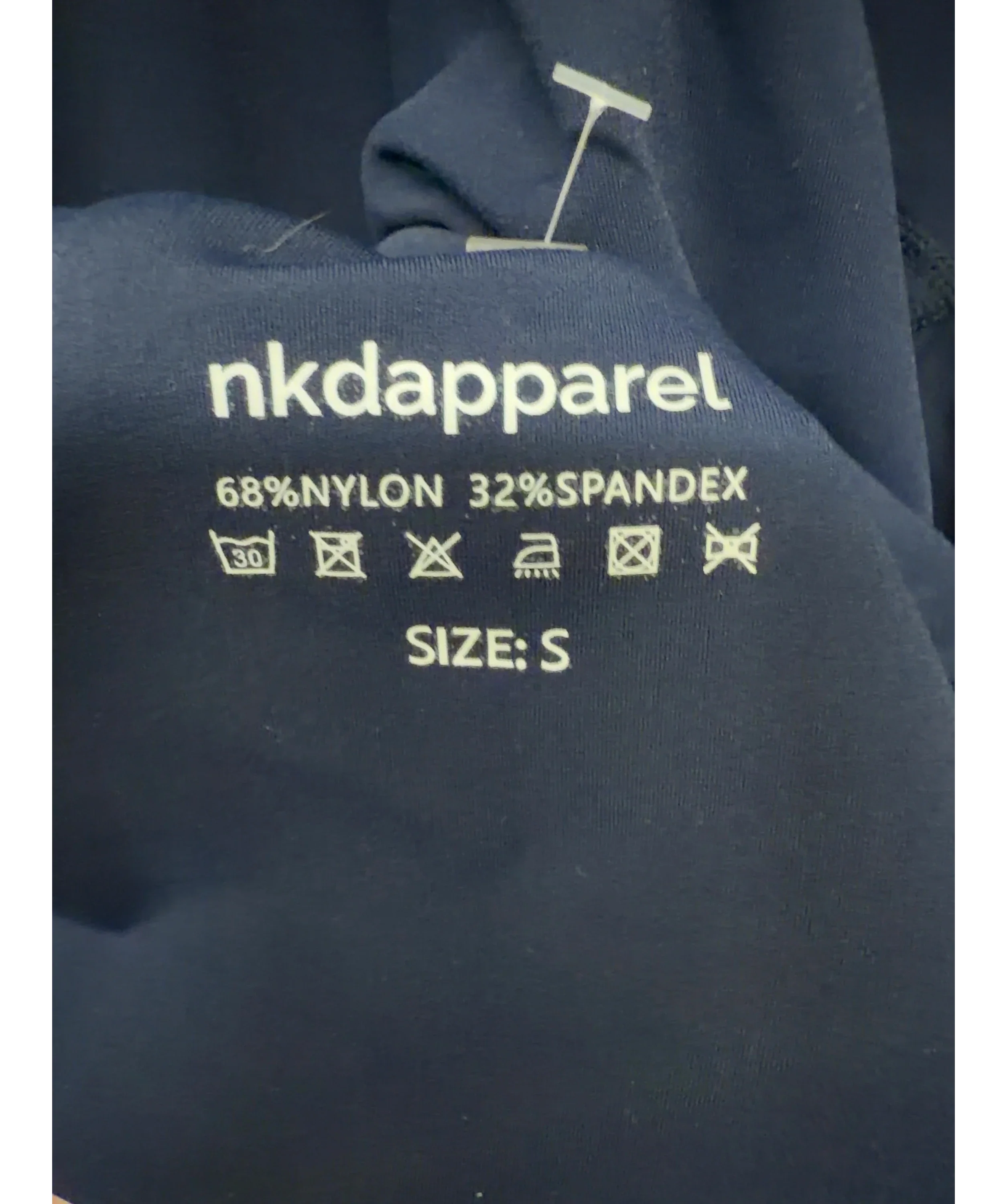 NKD Apparel Blue NKD Apparel Halter Crop Top and Leggings Set Navy Blue, size UK S — care label