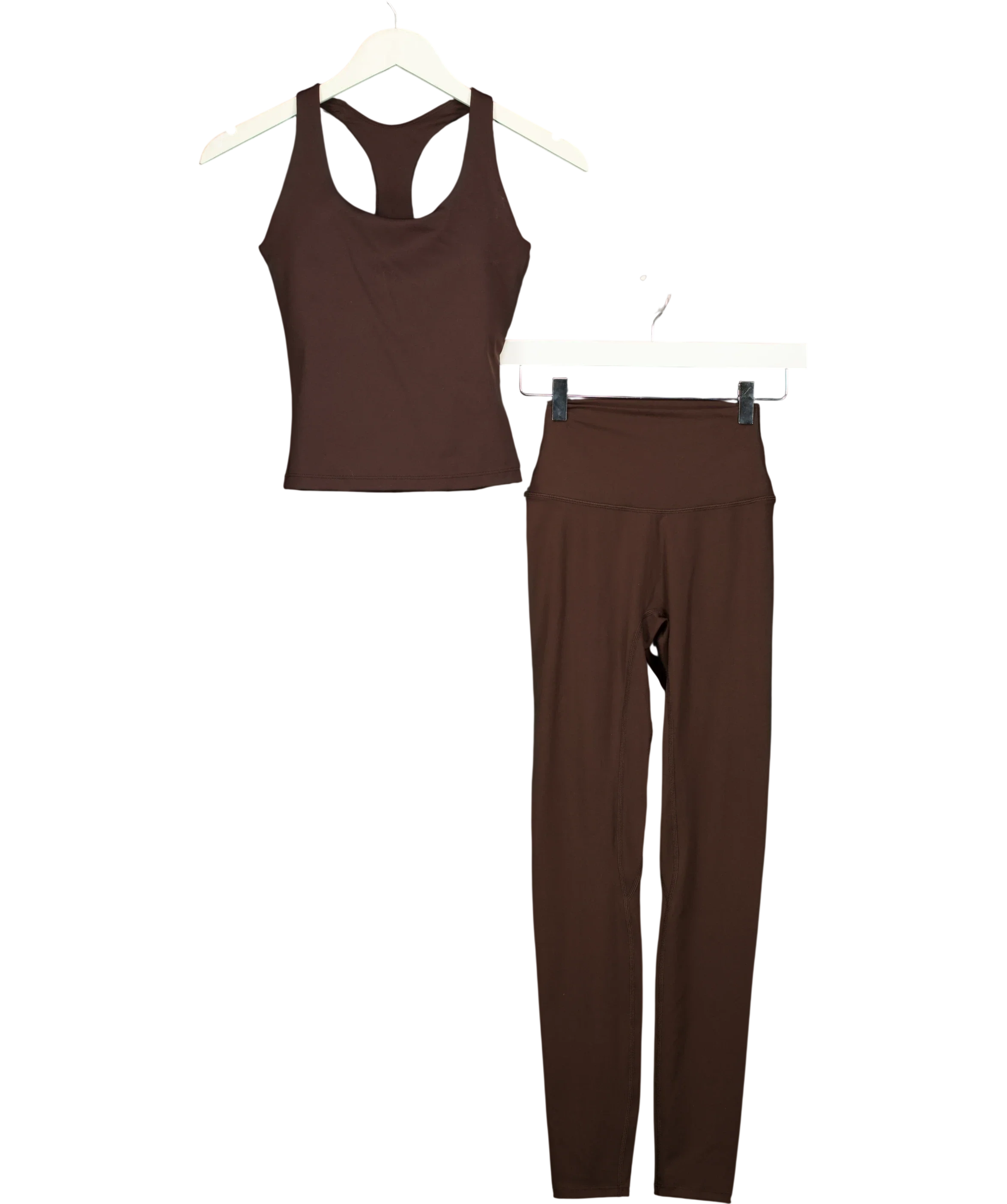 Active Basics Brown Active Basics Racerback Vest and Leggings Set Brown, size UK S — front