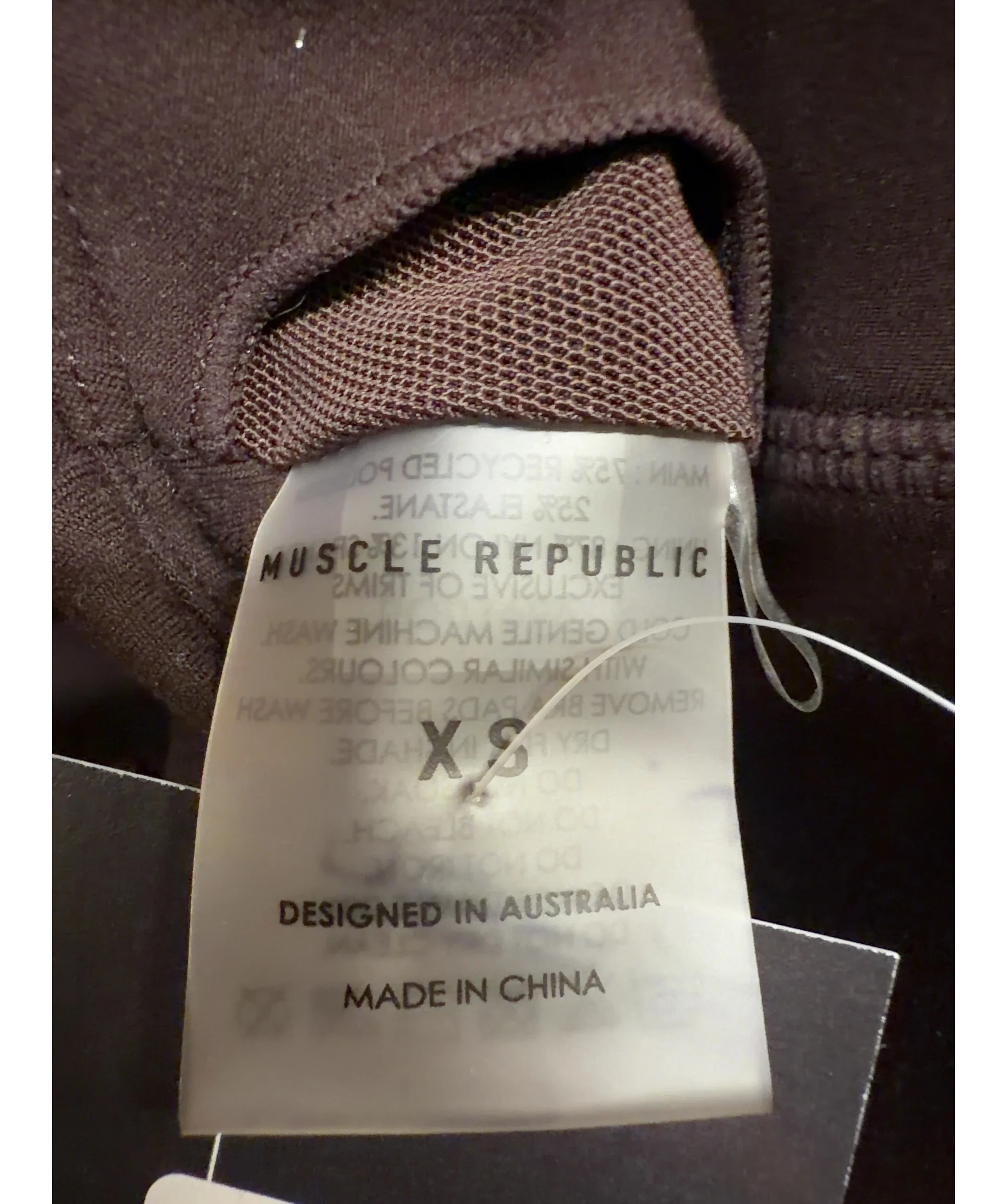 Muscle Republic Brown Colour, size UK XS/S — care label