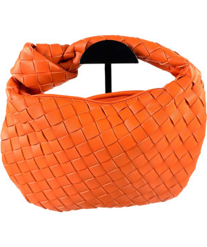Woven Orange Knot Handle Bag One Size