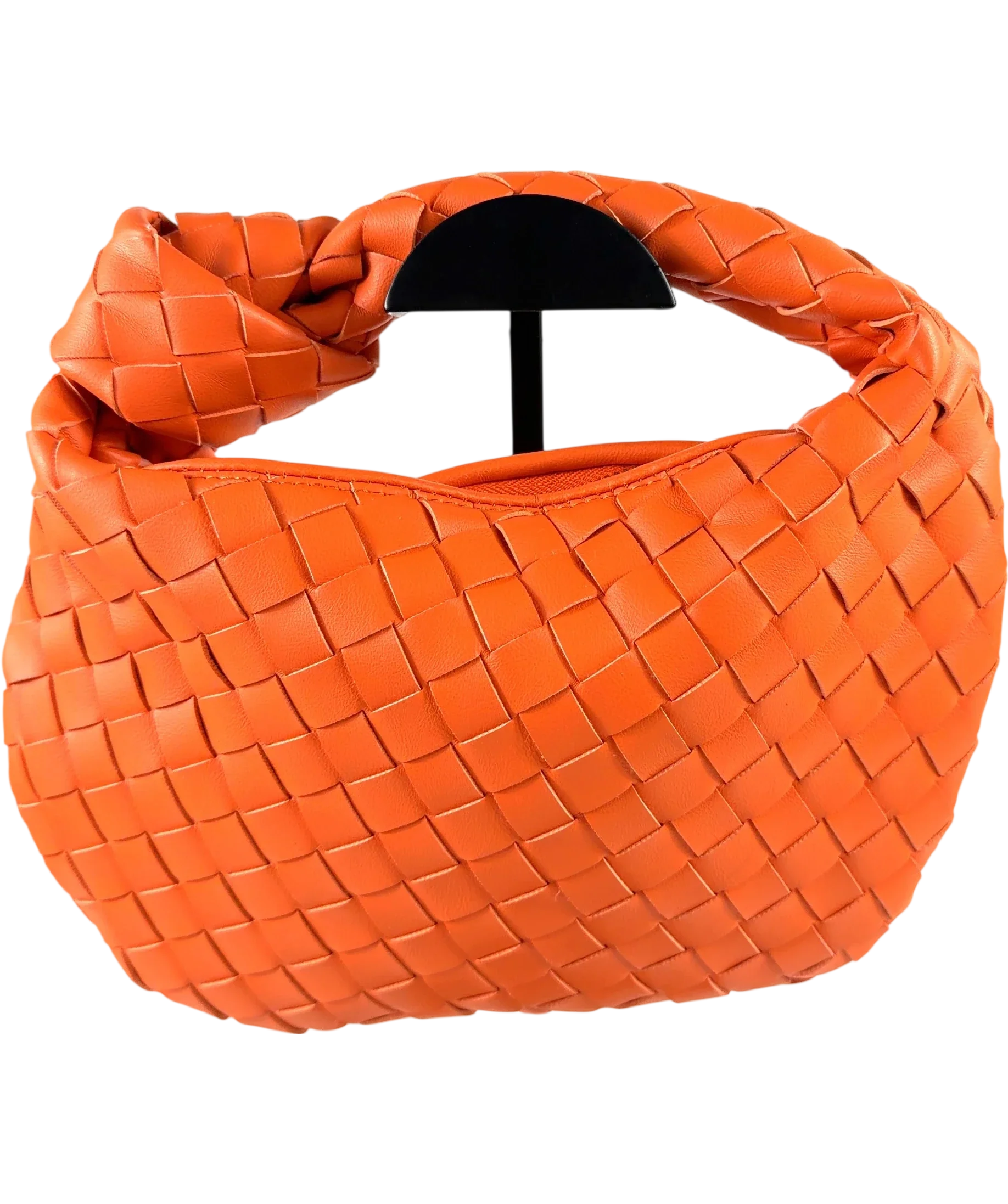 Unbranded Orange WOVEN ORANGE KNOT HANDLE BAG — front