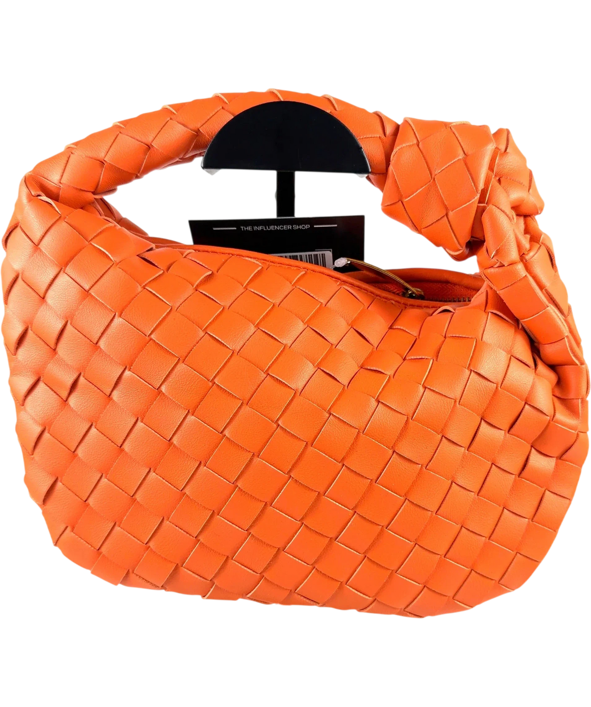 Woven Orange Knot Handle Bag One Size — Back