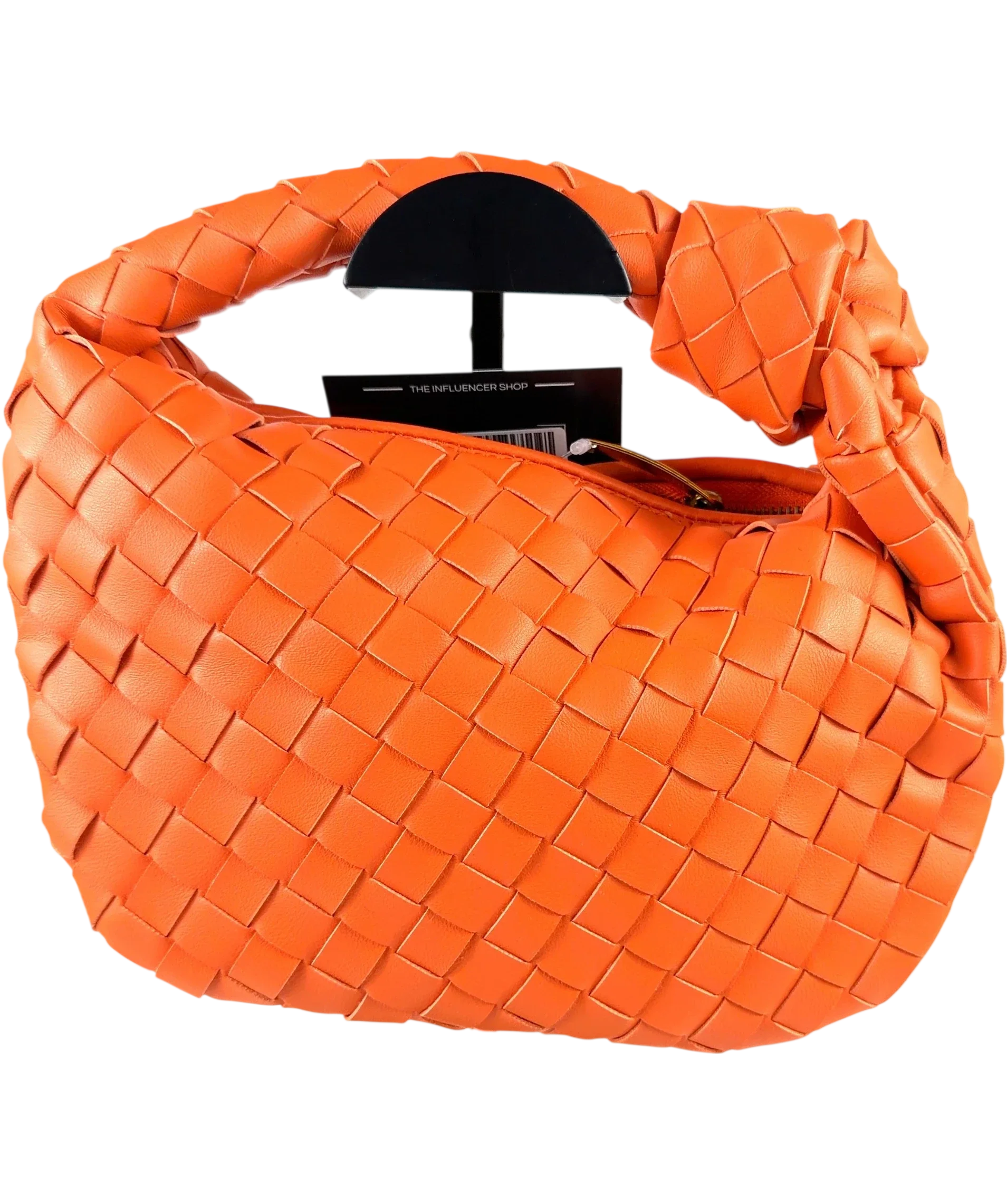 Unbranded Orange WOVEN ORANGE KNOT HANDLE BAG — detail