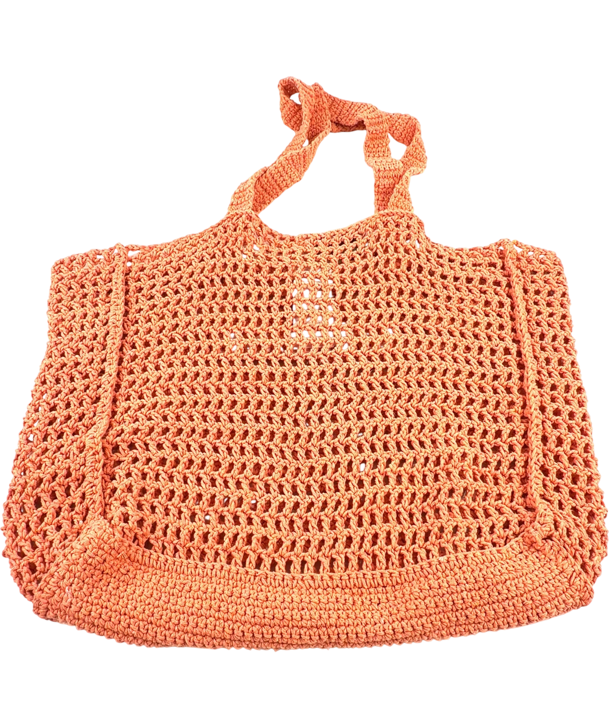 Guess Orange Crochet Logo Beach Maxi Tote Bag Sorbet Orange — back